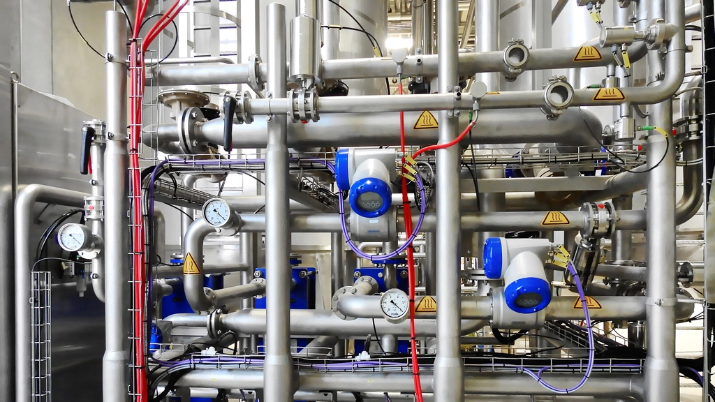 Sistema hidraulico industrial en planta de fabricacion espanola - estrategia SEO para empresas industriales B2B
