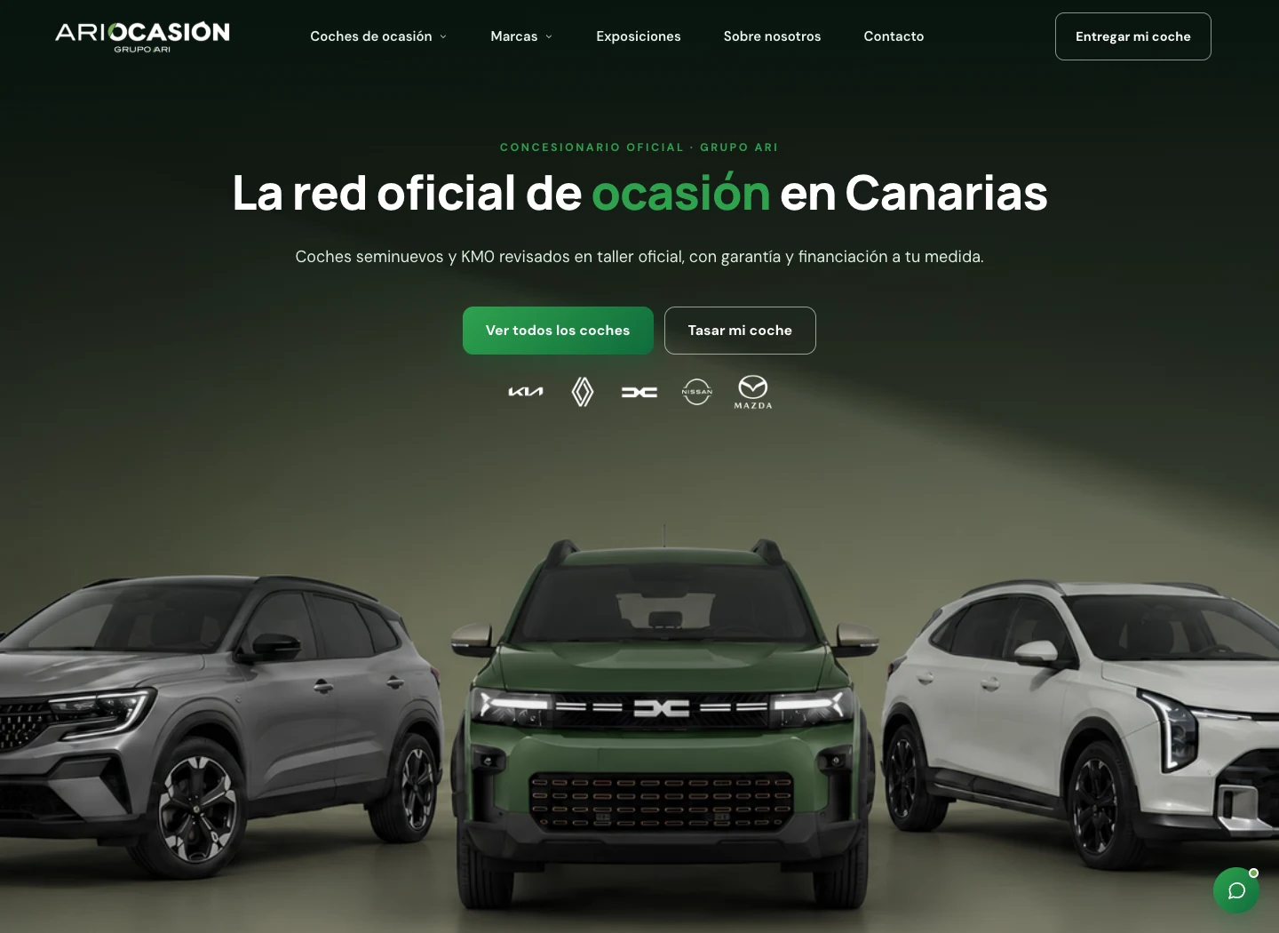 Home de AriOcasión después del rediseño